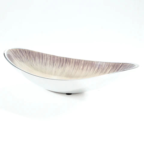 Fair Trade Recycled Brushed Silver Boat Bowl - From Suzie’s