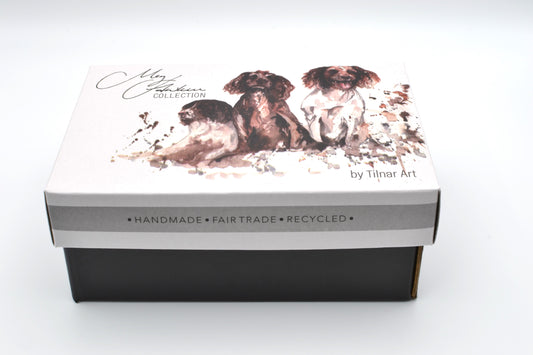 Fair Trade Meg Hawkins Spaniels Trinket Box