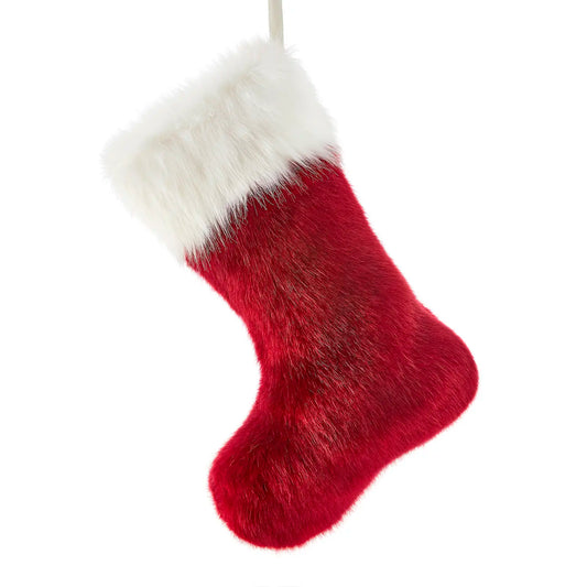 London Red Faux Fur Christmas Stocking - From Suzie’s